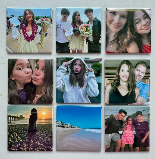 Happy Little Set – 9 Custom Photo Magnets (2"x2")