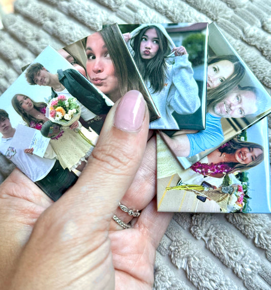 Happy Mini Set – 5 Custom Photo Magnets (2"x2")